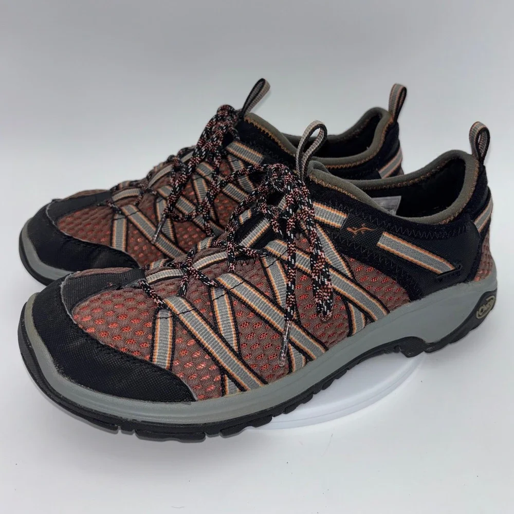 CHACO Outcross‎ Evo 2 Water Shoe Mens Black Orange Hiking Camping Lace Up 9.5
